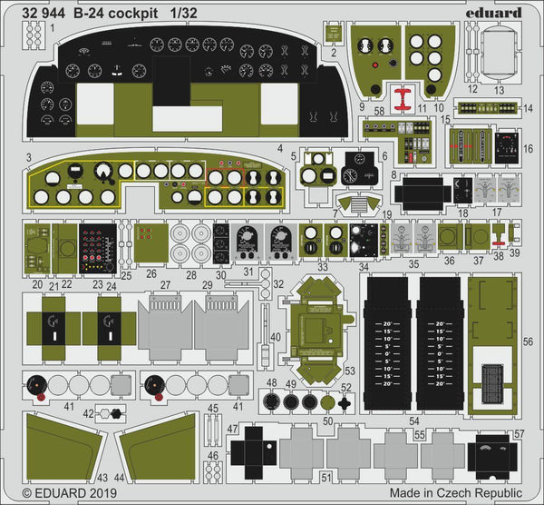 ED32944 Eduard 1/32 B-24 cockpit Photo Etched Set (Hobby Boss) Eduard