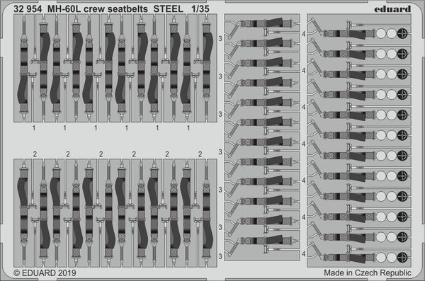 ED32954 Eduard 1/35 MH-60L crew seatbelts STEEL Photo-etch set (Kitty Hawk) Eduard