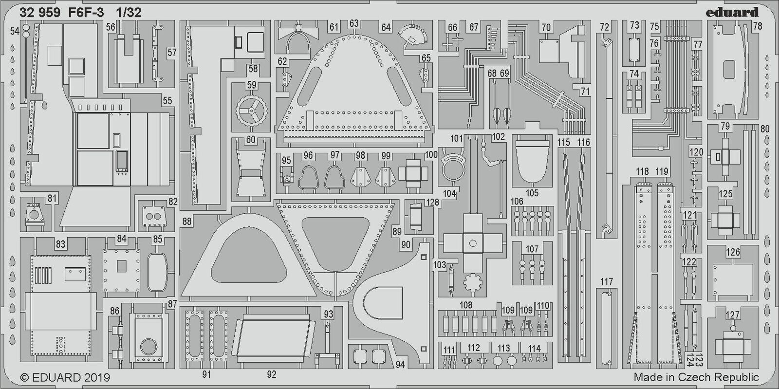 Eduard 1/32 F6F-3 Photo etched parts