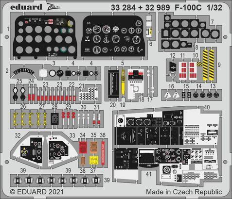 ED32989 Eduard 1/32 F-100C interior Photo etched set Eduard
