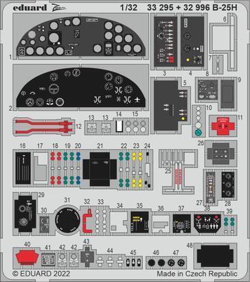 ED32996 Eduard 1/32 B-25H interior Photo etched set for HKM [32996] Eduard