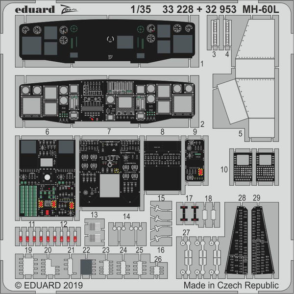 ED33228 Eduard 1/35 MH-60L Photo-etch set (Kitty Hawk) Eduard