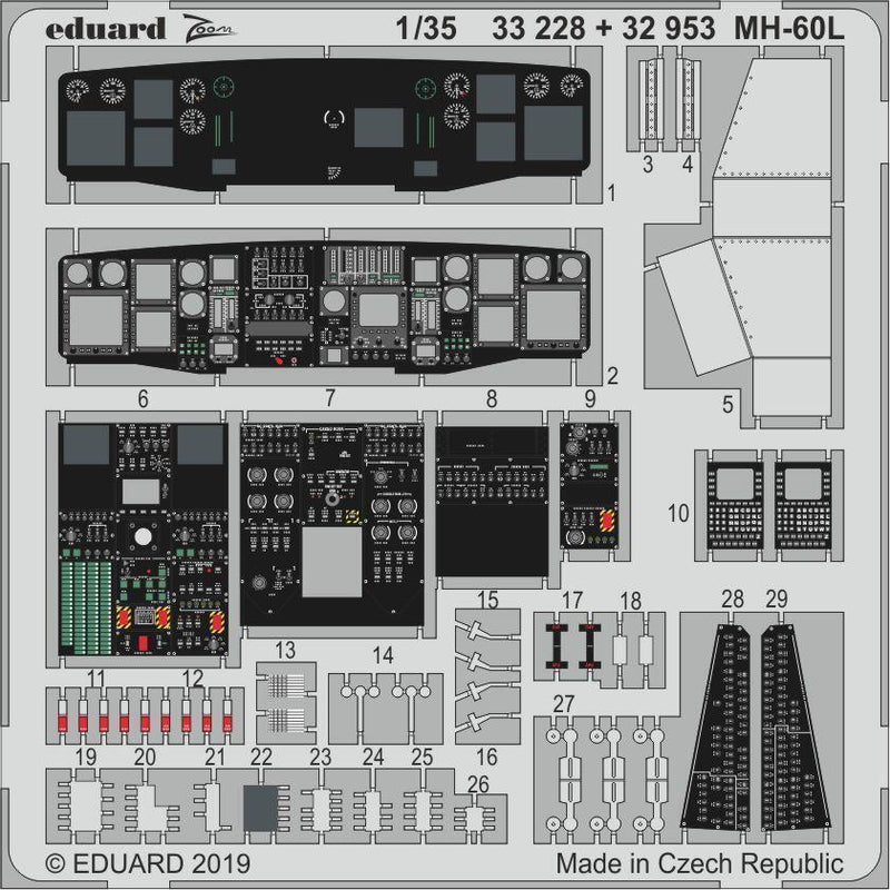 ED33228 Eduard 1/35 MH-60L Photo-etch set (Kitty Hawk) Eduard
