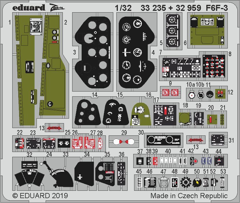 ED33235 Eduard 1/32 F6F-3 Photo etched parts Eduard