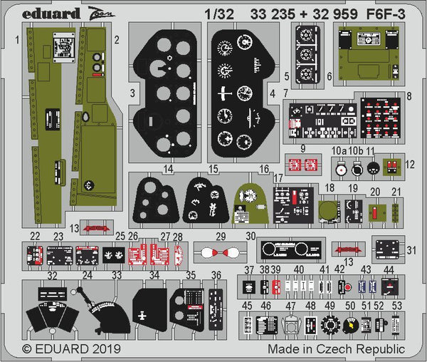 ED33235 Eduard 1/32 F6F-3 Photo etched parts Eduard
