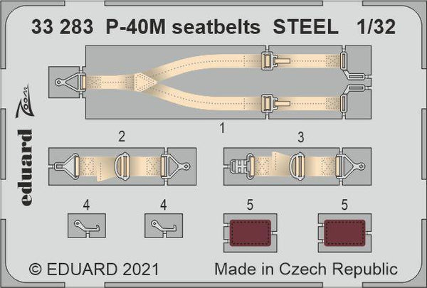 ED33283 Eduard 1/32 P-40M seatbelts STEEL Photo etched parts Eduard