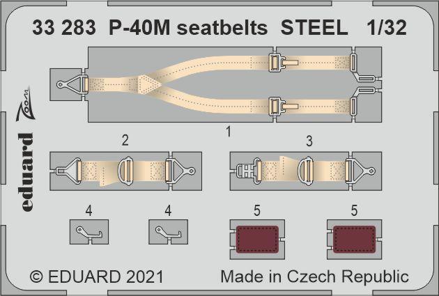 ED33283 Eduard 1/32 P-40M seatbelts STEEL Photo etched parts Eduard
