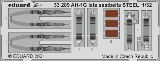 ED33289 Eduard 1/32 AH-1G late seatbelts STEEL Photo etched parts Eduard