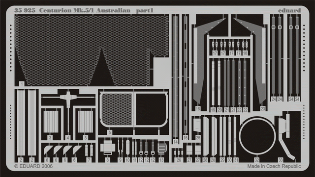 ED35925 Eduard 1/35 Centurion Mk.5/1 Australian Photo Etched Set (AFV Club) [35925] Eduard