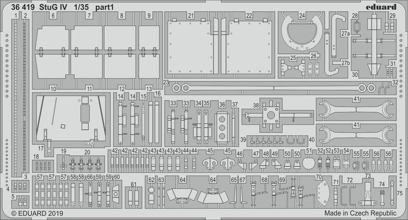 ED36419 Eduard 1/35 StuG IV Photo-etch set (Academy) Eduard