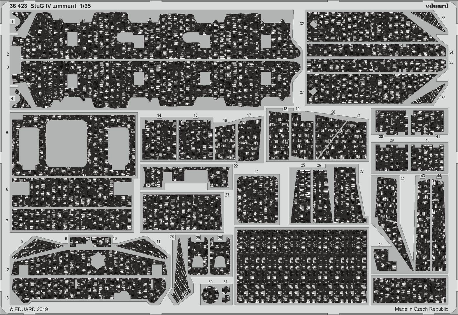 ED36423 Eduard 1/35 StuG IV zimmerit Photo-etch set (Academy) Eduard