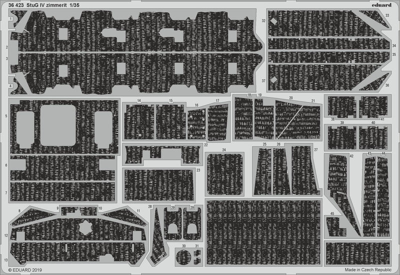ED36423 Eduard 1/35 StuG IV zimmerit Photo-etch set (Academy) Eduard