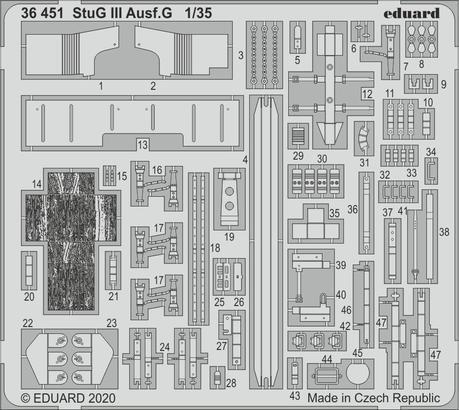 ED36451 Eduard 1/35 StuG III Ausf.G Photo etched parts for Takom Eduard