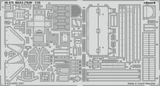 ED36475 Eduard 1/35 M4A3 (76)W Photo etched parts Eduard