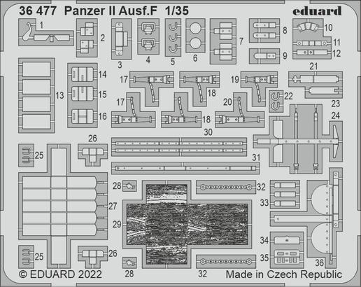 ED36477 Eduard 1/35 Panzer Ausf. F Photo Etch Set (Academy) [36477] Eduard