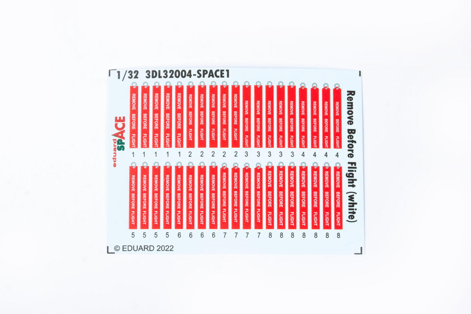 ED3DL32004 Eduard 1/32 Remove Before Flight (white) Space Decals [3DL32004] Eduard