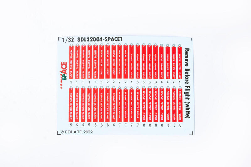 ED3DL32004 Eduard 1/32 Remove Before Flight (white) Space Decals [3DL32004] Eduard