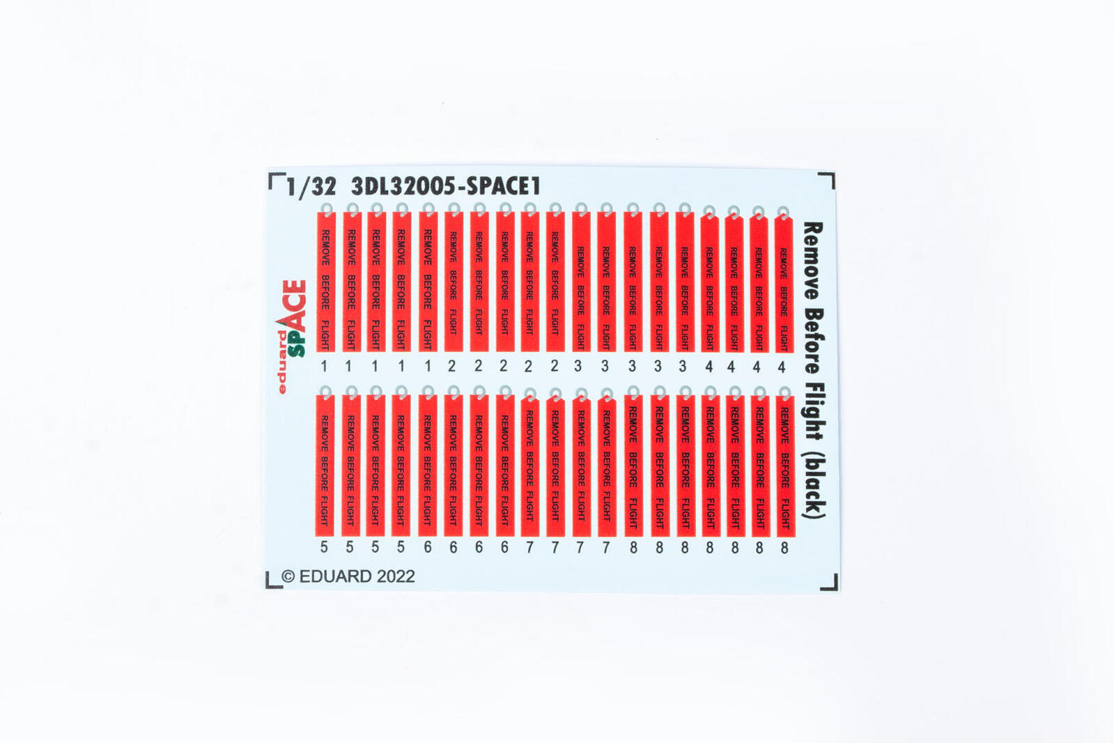 ED3DL32005 Eduard 1/32 Remove Before Flight (black) Space Decals [3DL32005] Eduard