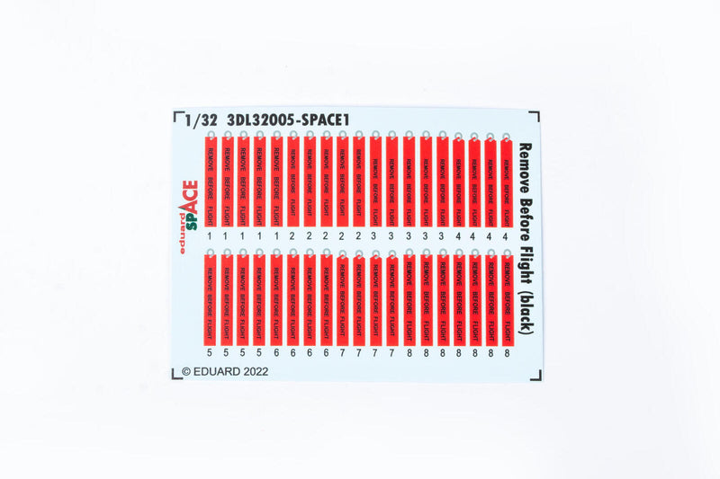 ED3DL32005 Eduard 1/32 Remove Before Flight (black) Space Decals [3DL32005] Eduard