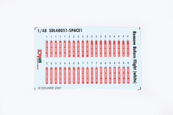 ED3DL48051 Eduard 1/48 Remove Before Flight (white) Space Decals [3DL48051]