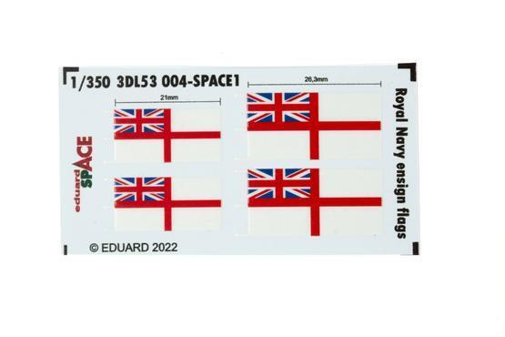 ED3DL53004 Eduard 1/350 Royal Navy Ensign Flags Space Decals [3DL53004]