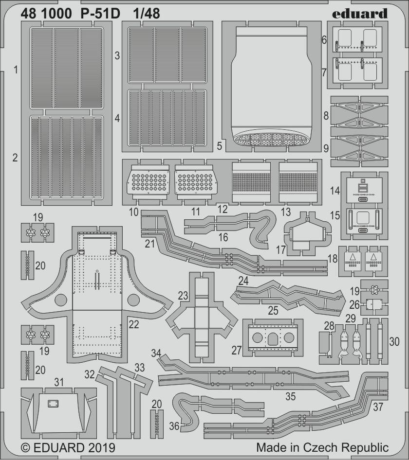 ED481000 Eduard 1/48 P-51D Photo etched parts Eduard