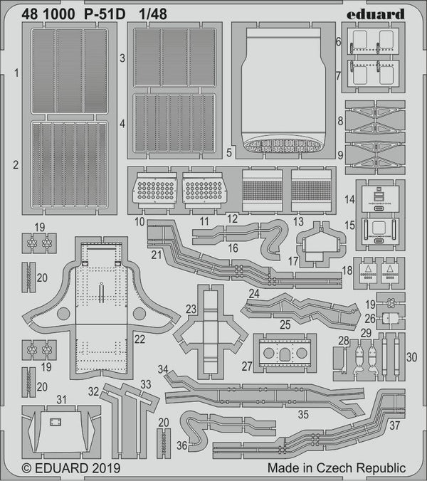 ED481000 Eduard 1/48 P-51D Photo etched parts