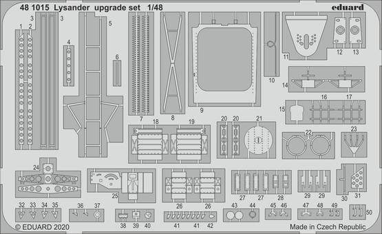 ED481015 Eduard 1/48 Lysander upgrade set Photo etched parts