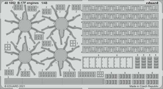 ED481052 Eduard 1/48 B-17F engines Photo etched parts