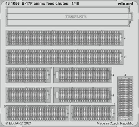 ED481056 Eduard 1/48 B-17F ammo feed chutes Photo etched set