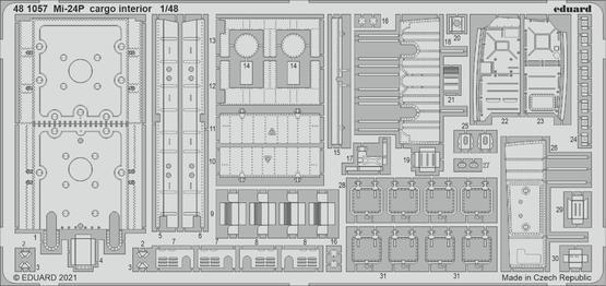ED481057 Eduard 1/48 Mi-24P cargo interior Photo etched set
