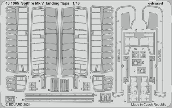 ED481065 Eduard 1/48 Spitfire Mk.V landing flaps Photo etched set