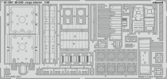 ED481067 Eduard 1/48 Mi-24D cargo interior Photo etched parts
