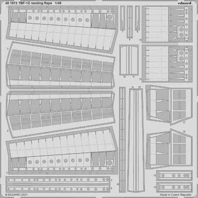 ED481072 Eduard 1/48 TBF-1C (Academy) Landing Flaps Photo Etch Set [481072] Eduard