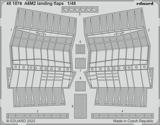 ED481076 Eduard 1/48 A6M2 landing flaps Photo etched set for Eduard [481076]