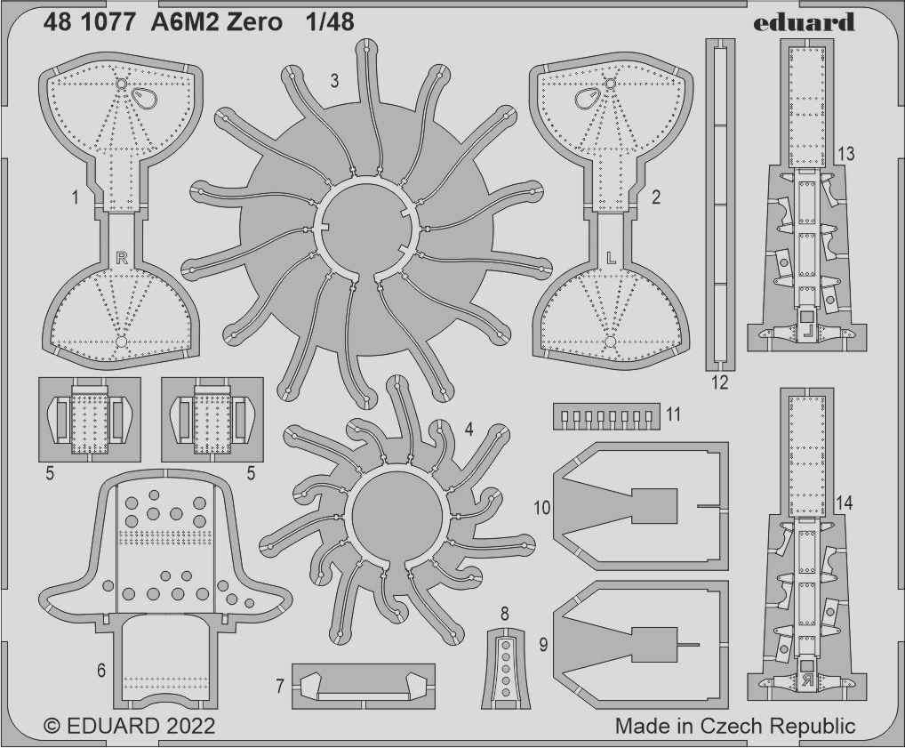 ED481077 Eduard 1/48 A6M2 Zero Photo etched set for Eduard [481077] Eduard