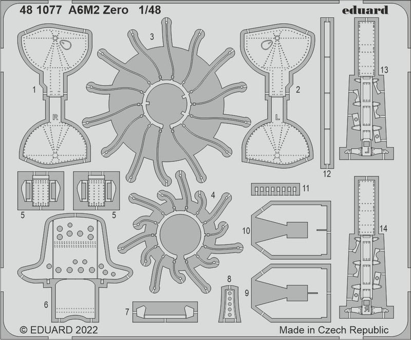 ED481077 Eduard 1/48 A6M2 Zero Photo etched set for Eduard [481077]