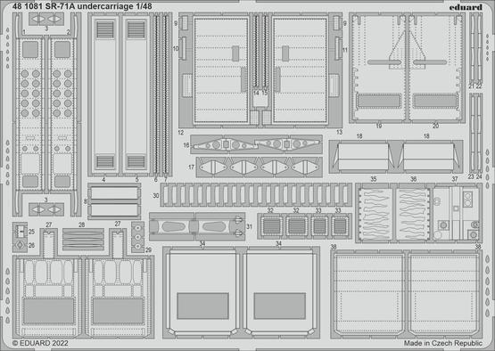 ED481081 Eduard 1/48 SR-71A (Revell) Undercarriage Photo Etch Set [481081] Eduard