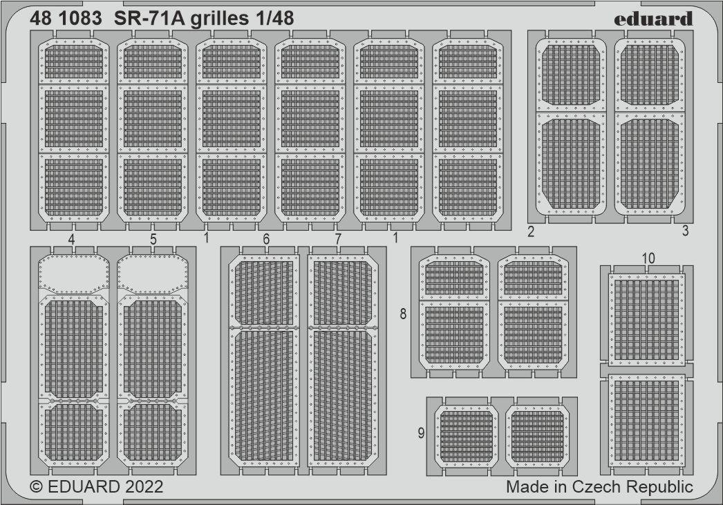ED481083 Eduard 1/48 SR-71A (Revell) Grilles Photo Etch Set [481083] Eduard