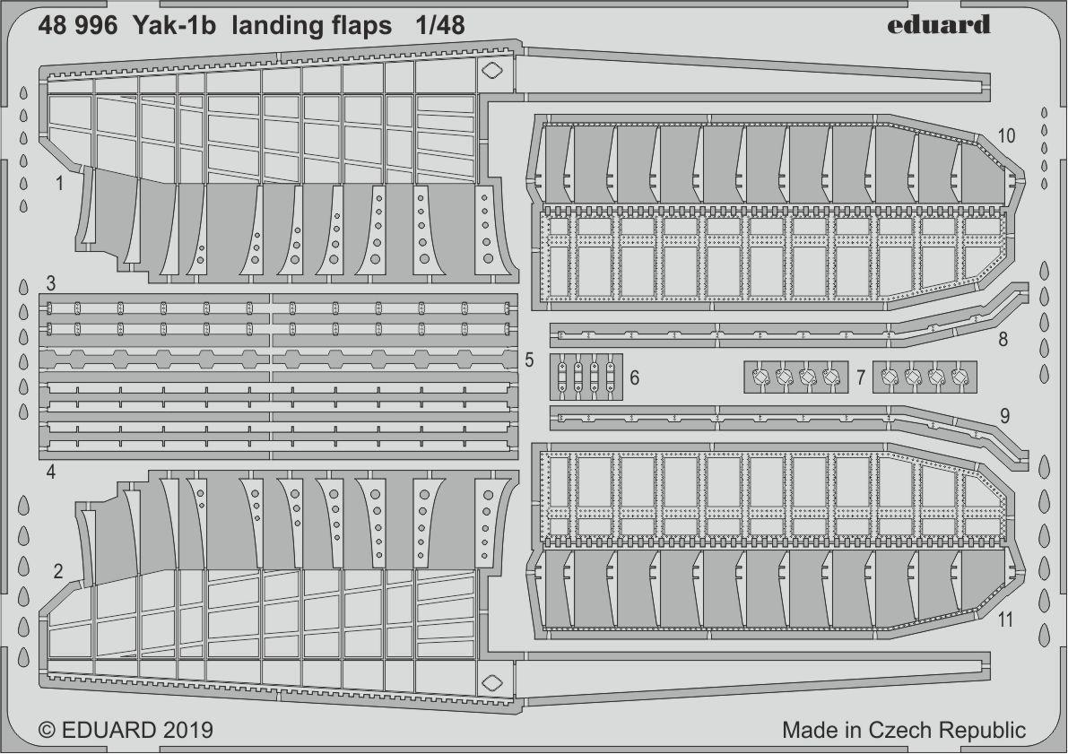 ED48996 Eduard 1/48 Yak-1b landing flaps Photo-etch set (Zvezda) Eduard