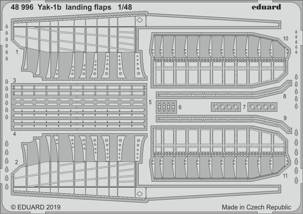ED48996 Eduard 1/48 Yak-1b landing flaps Photo-etch set (Zvezda)