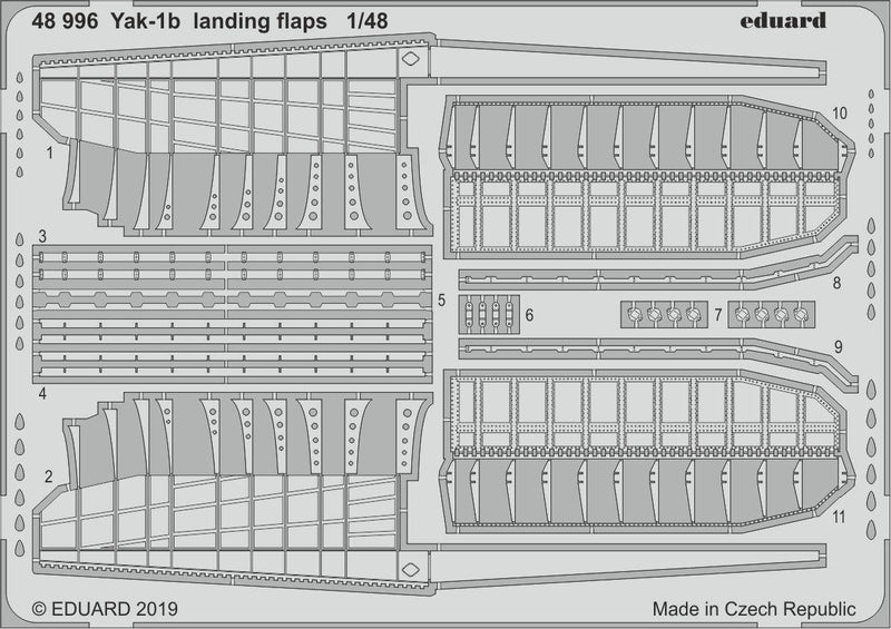 ED48996 Eduard 1/48 Yak-1b landing flaps Photo-etch set (Zvezda)