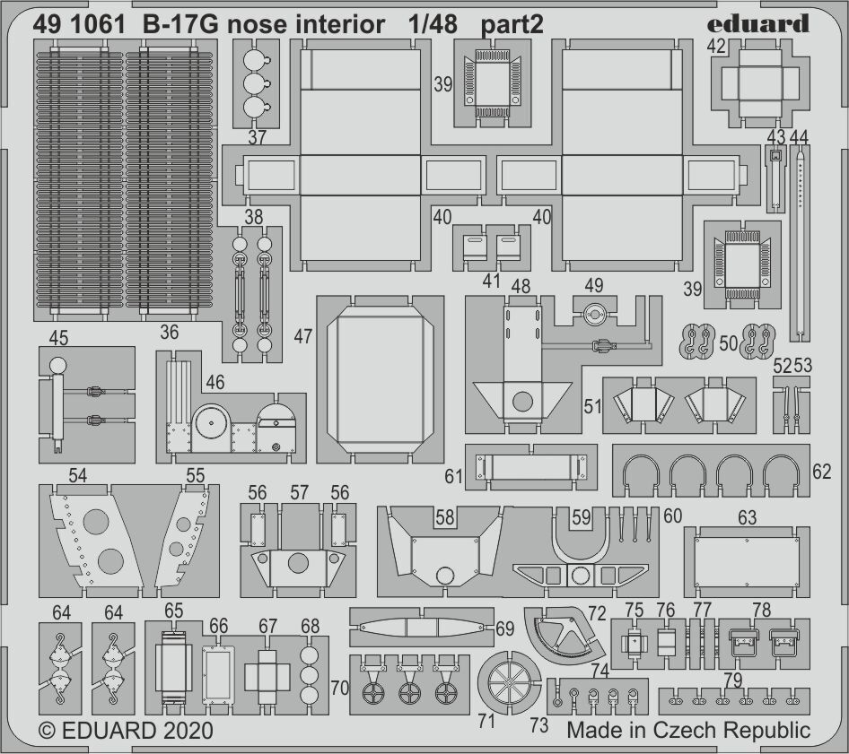 ED491061 Eduard 1/48 B-17G nose interior Photo etched set (Hong Kong Models) Eduard