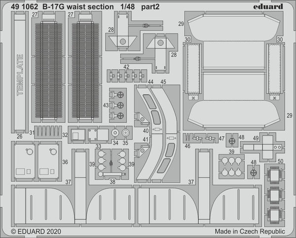 ED491062 Eduard 1/48 B-17G waist section Photo etched set (Hong Kong Models)