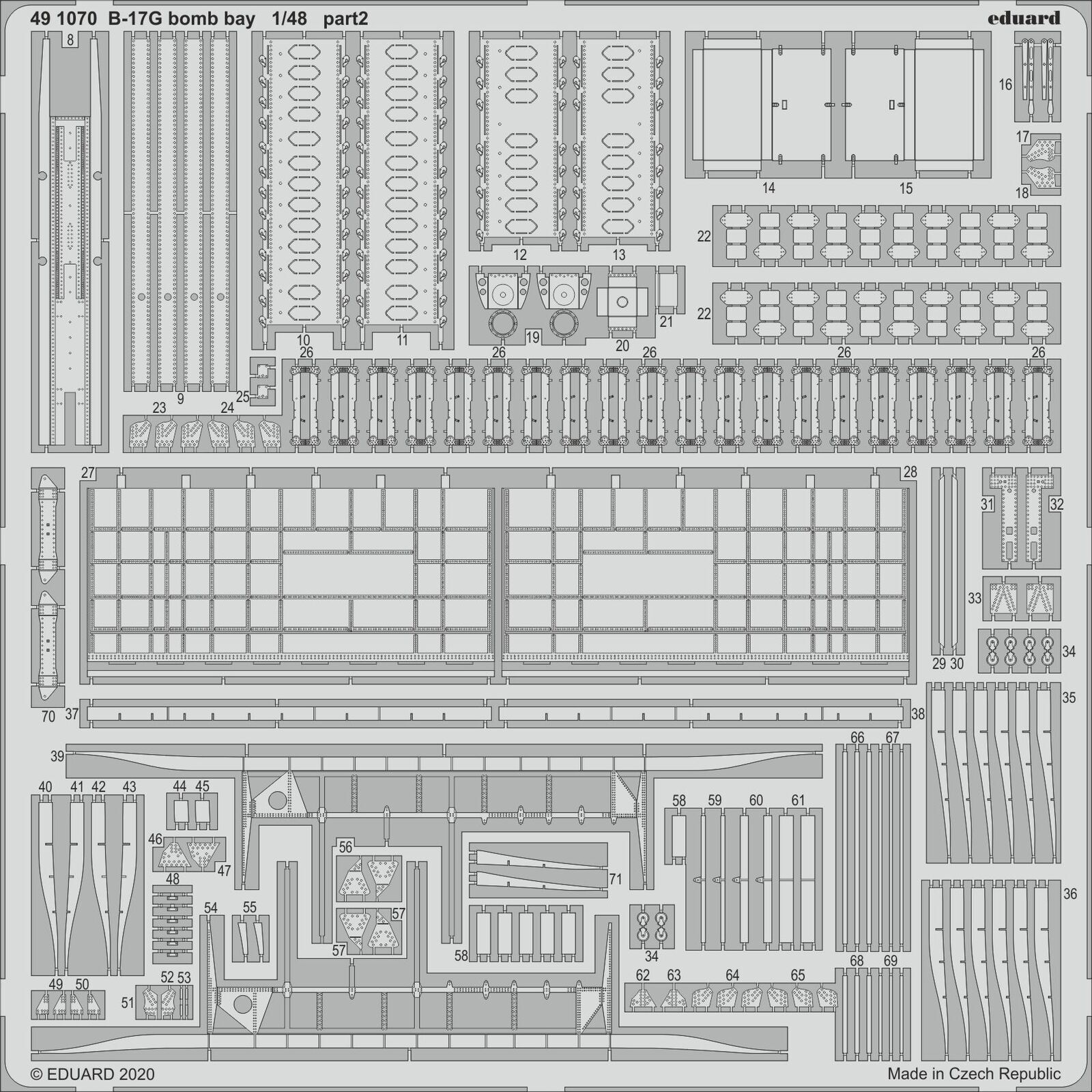 ED491070 Eduard 1/48 B-17G bomb bay Photo etched set (Hong Kong Models) Eduard