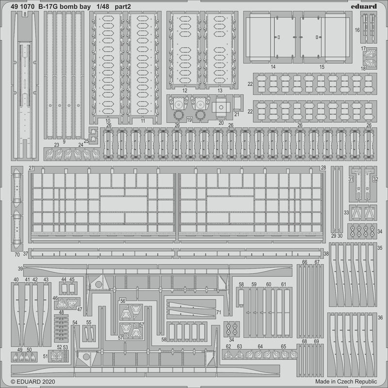 ED491070 Eduard 1/48 B-17G bomb bay Photo etched set (Hong Kong Models)