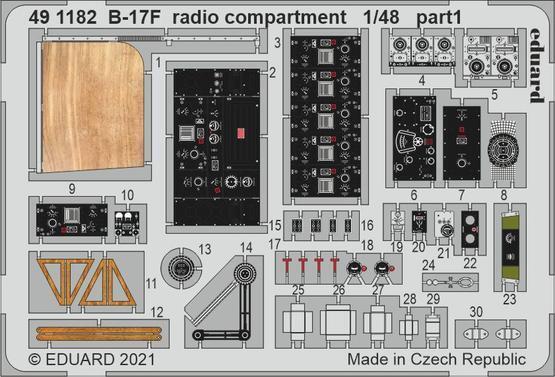 ED491182 Eduard 1/48 B-17F radio compartment Photo etched parts
