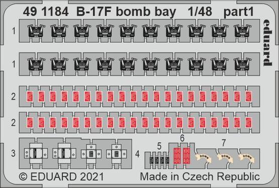ED491184 Eduard 1/48 B-17F bomb bay Photo etched parts