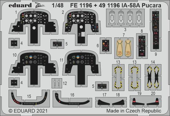 ED491196 Eduard 1/48 IA-58A Pucara Photo etched set Eduard