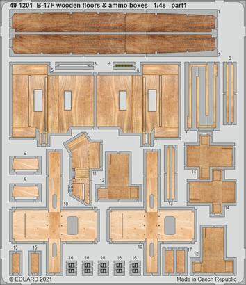 ED491201 Eduard 1/48 B-17F wooden floors & ammo boxes Photo etched set